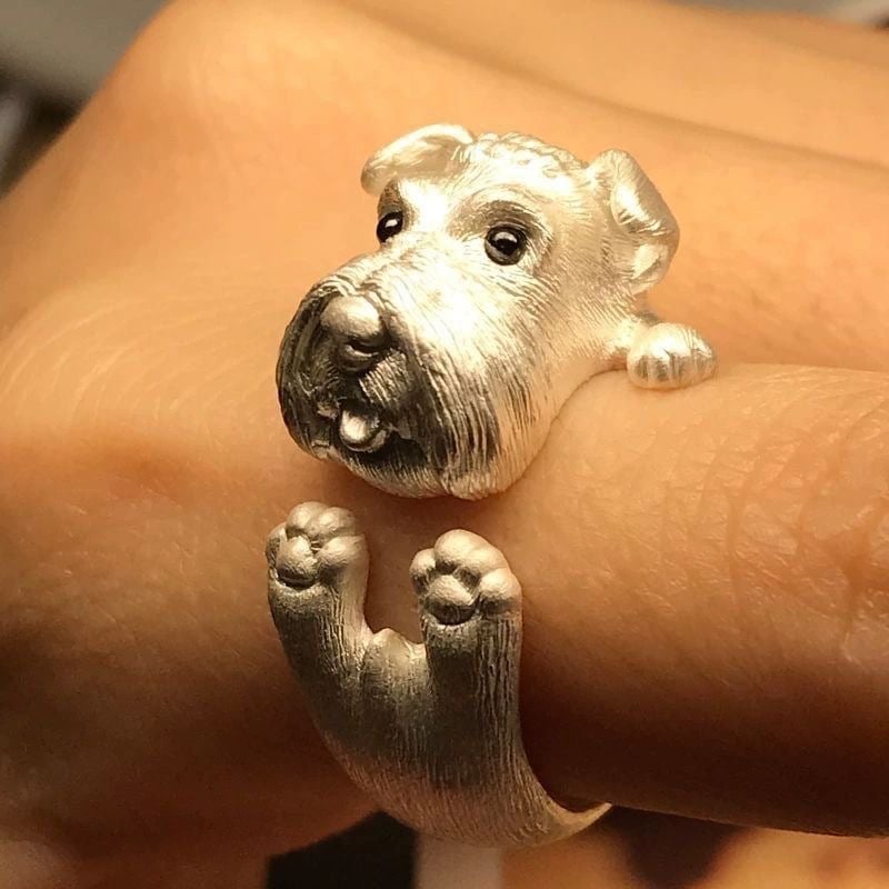 🎁 Handmade Schnauzer Puppy Ring - Perfect Gift for Holidays & Special Occasions! 🐶
