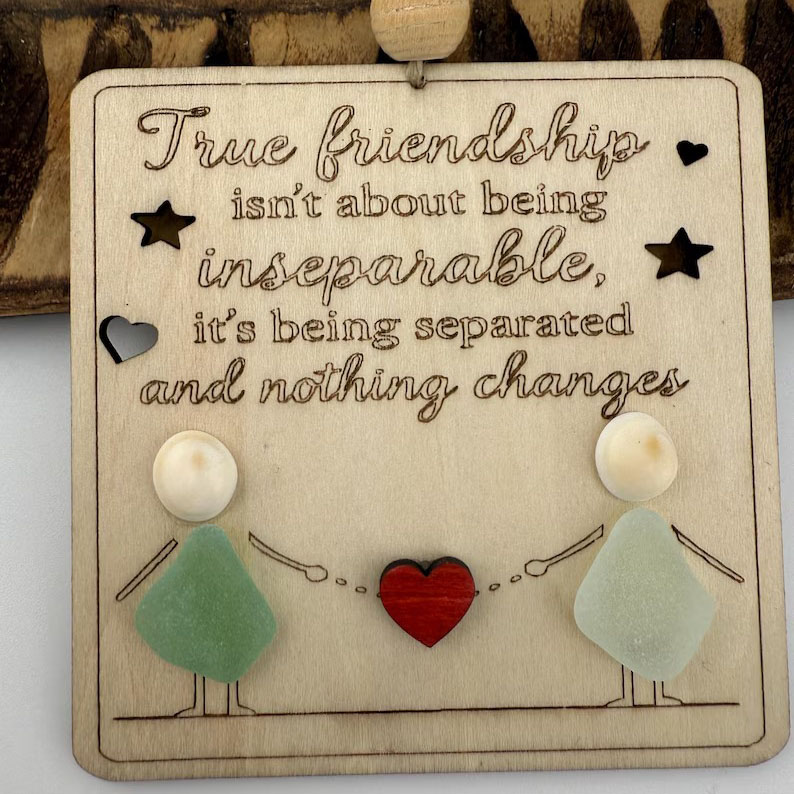 ๐โจ True Friendship Sea Glass Keepsake Ornament โ Perfect Holiday & Special Occasion Gift