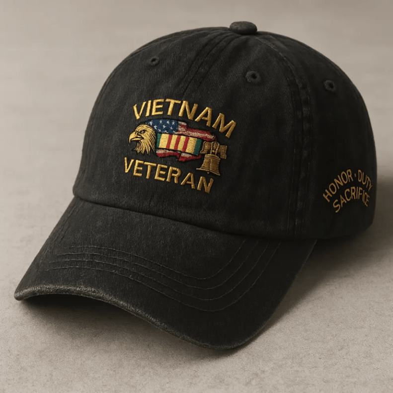🦅Eagle & Liberty - Vietnam Veteran Honor Dad Hat 🎁✨ Perfect Gift for Holidays & Special Occasions 🧢 Hand Embroidery