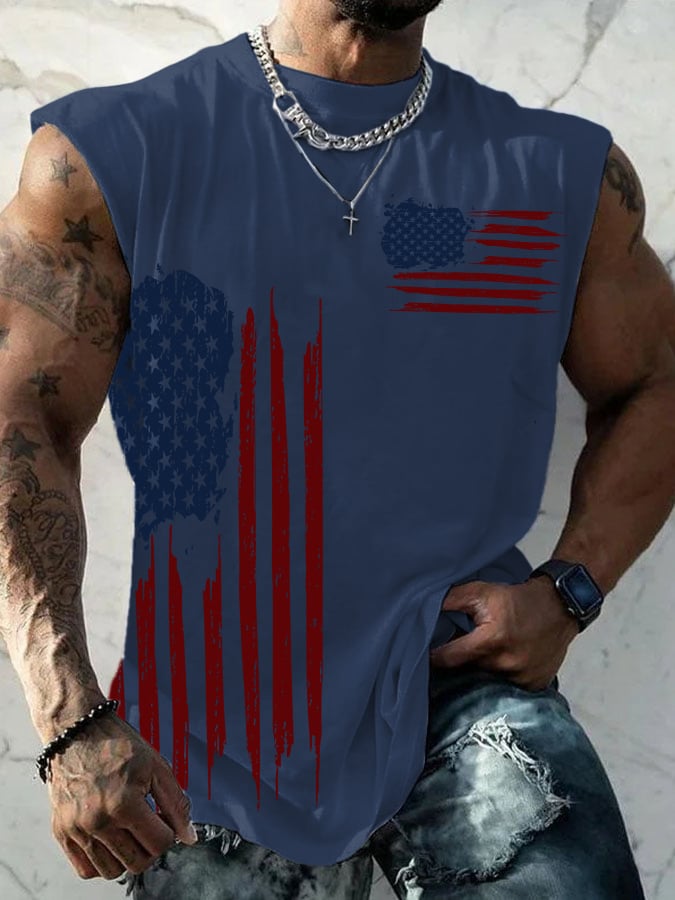 🎁 Men's Casual Printed Tank Top - Perfect Gift for Holidays & Special Occasions! 👕