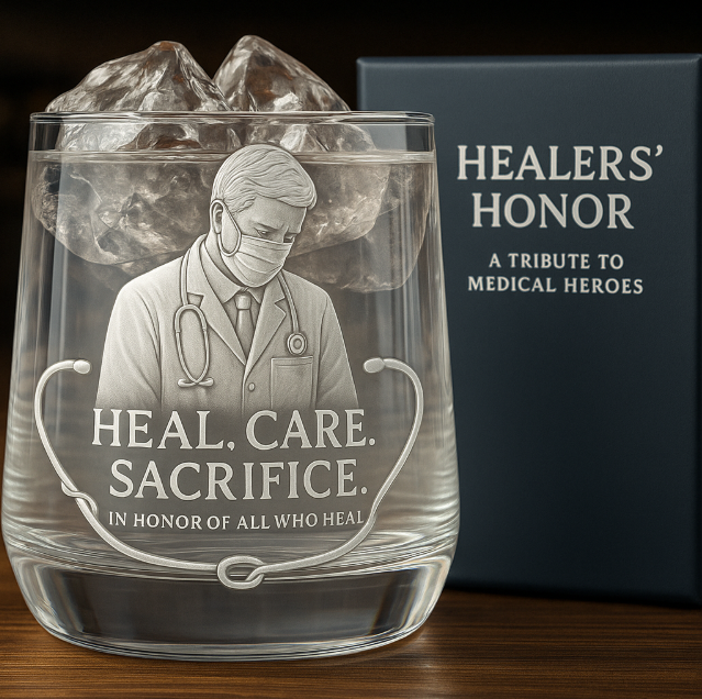🎁✨ Commemorative Whisky Glass Set – Perfect Gift for Doctors & Healthcare Heroes 🏥💙