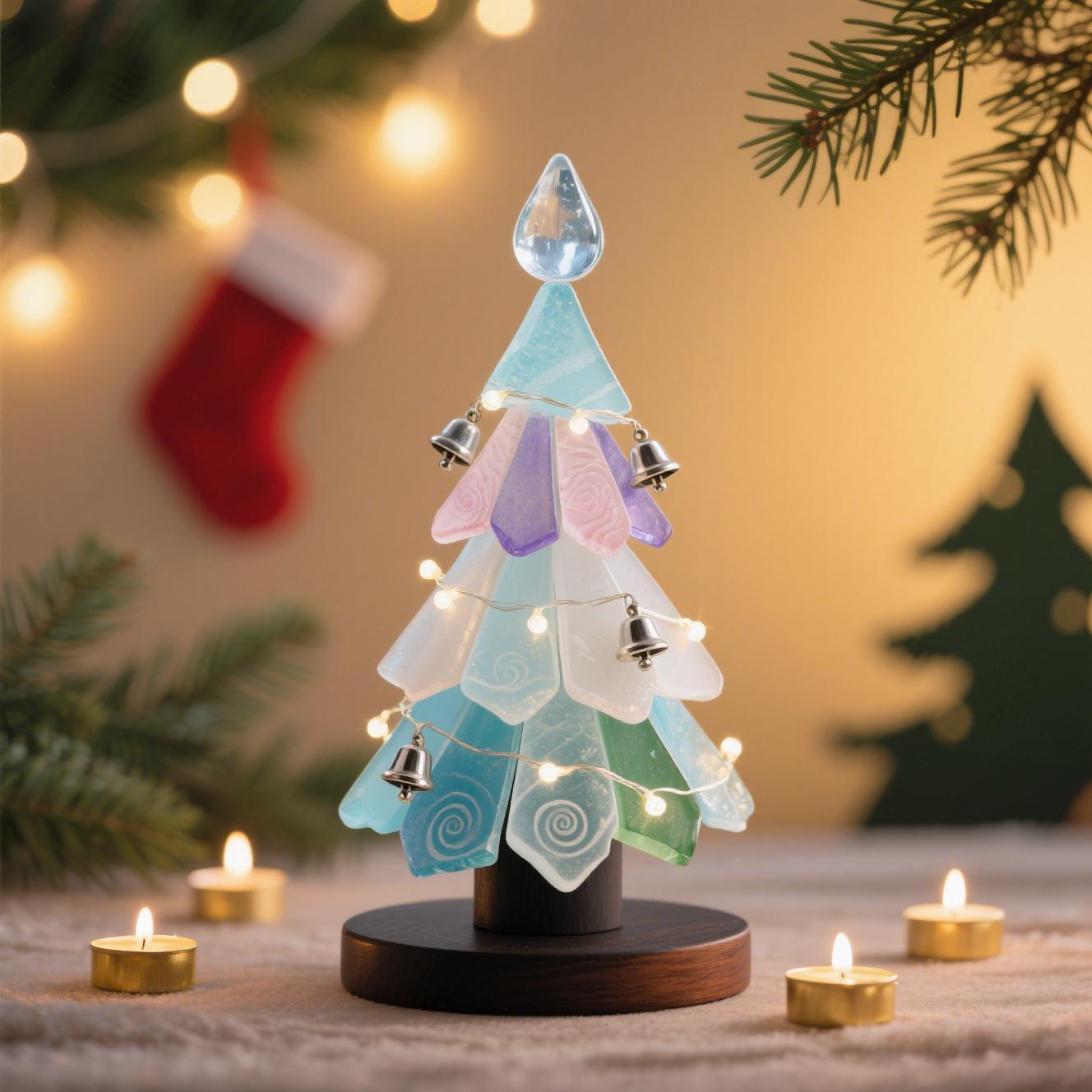 ✨Handmade Sea Glass Christmas Tree Ornament – Perfect Holiday Gift 🎁