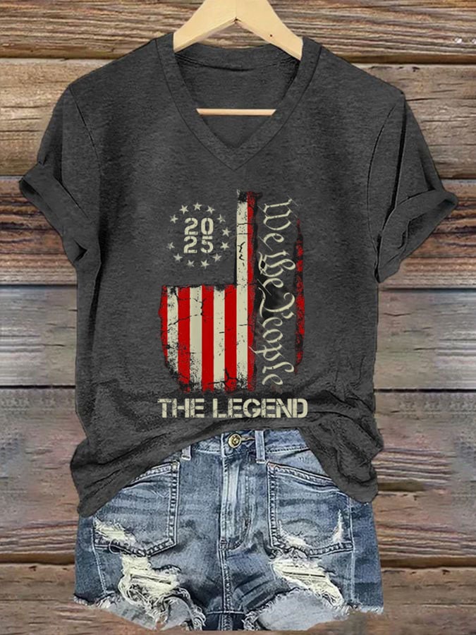 π Thoughtful Gift Idea: Women's Commemorative Print V-Neck T-Shirt for Holidays & Special Occasions π