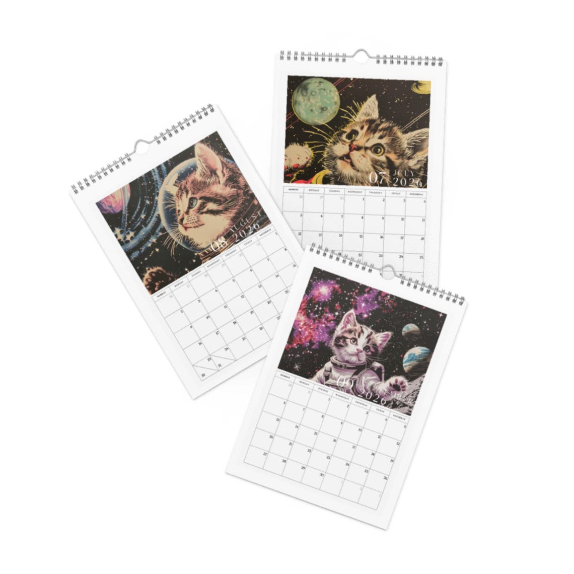 🌟 2026 Space Cat Calendar - Perfect Gift for Holidays & Special Occasions! 🎁