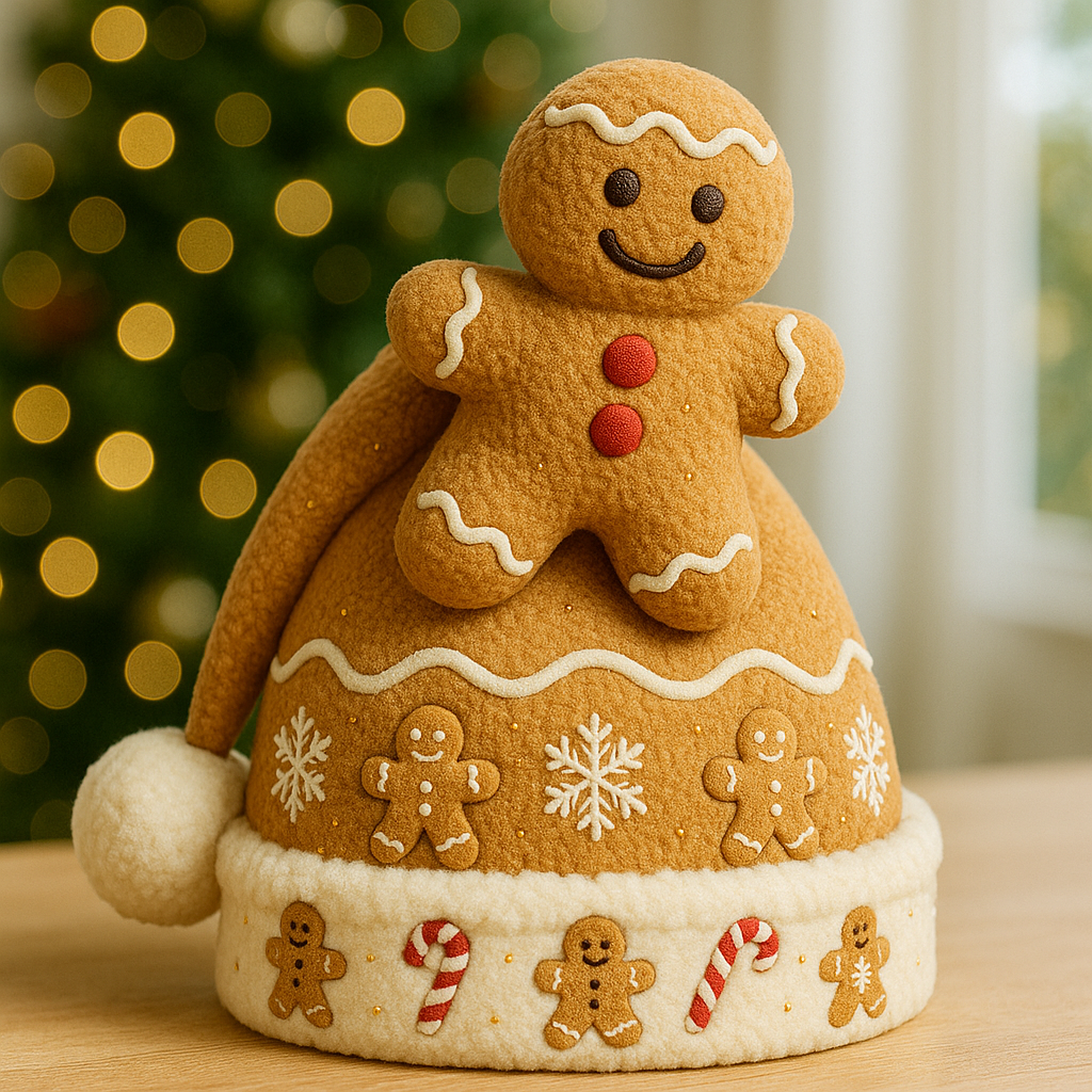 🎄🍪 Festive Gingerbread Man Christmas Hat – Perfect Holiday Gift for Special Occasions! 🎁🎅