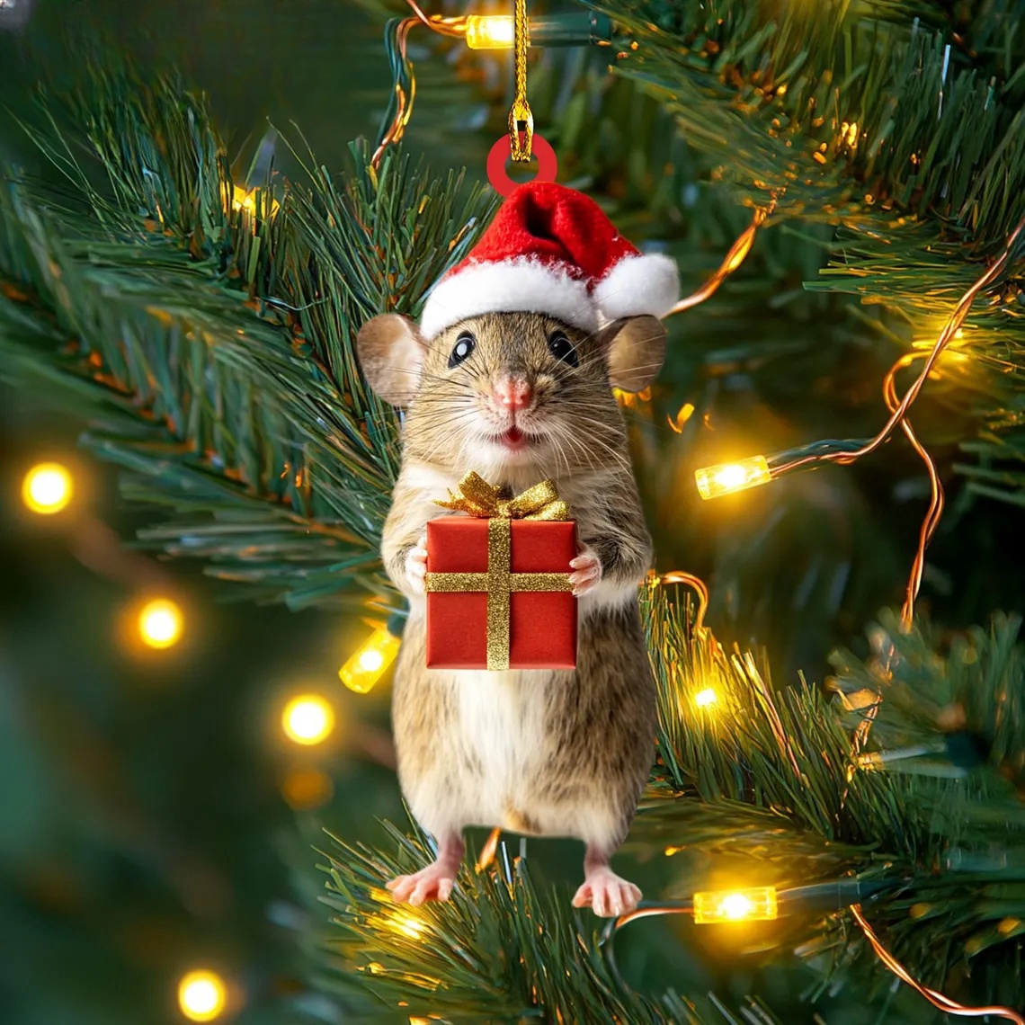 Adorable Rat Christmas Ornaments 🎄🐭 - Perfect Holiday & Special Occasion Gift!