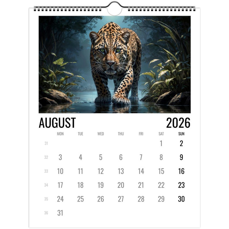 🐆 Wild Cat 2026 Wall Calendar - Perfect Holiday & Special Occasion Gift 🎁