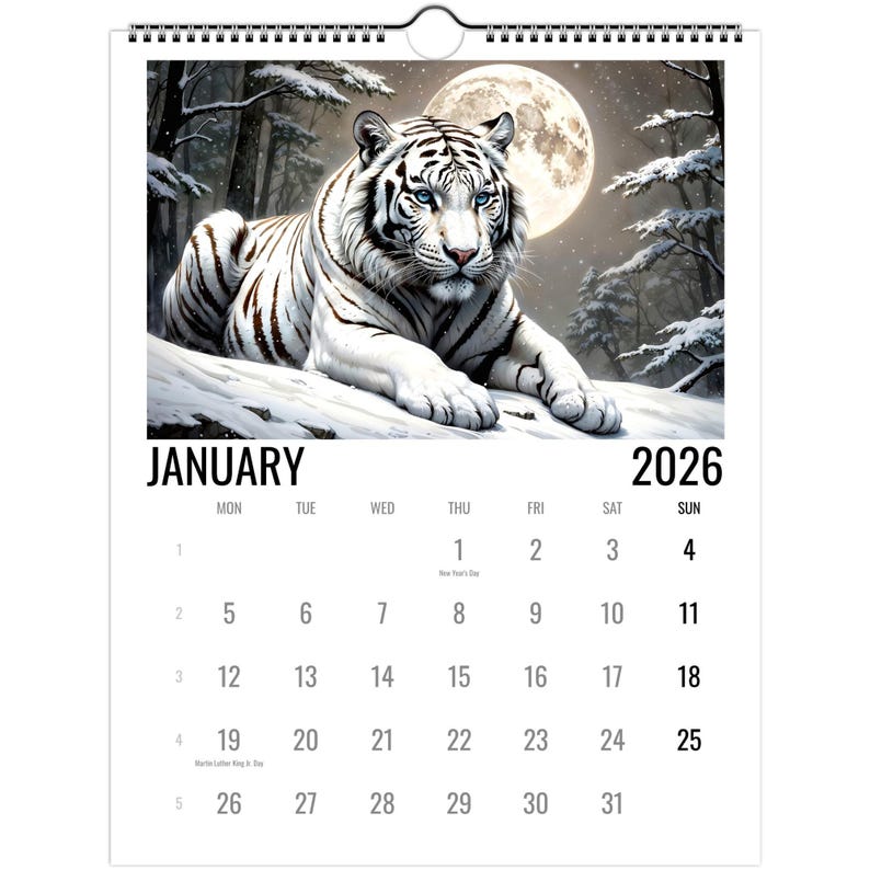 🐆 Wild Cat 2026 Wall Calendar - Perfect Holiday & Special Occasion Gift 🎁