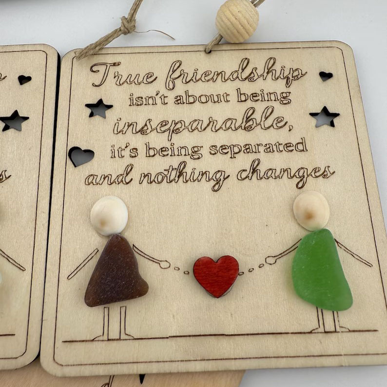 ๐โจ True Friendship Sea Glass Keepsake Ornament โ Perfect Holiday & Special Occasion Gift