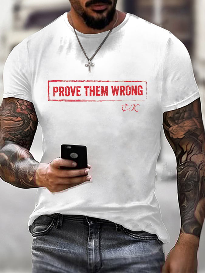 ๐ Stylish Men's Casual Letter Print T-Shirt - Perfect Gift for Holidays & Special Occasions! ๐