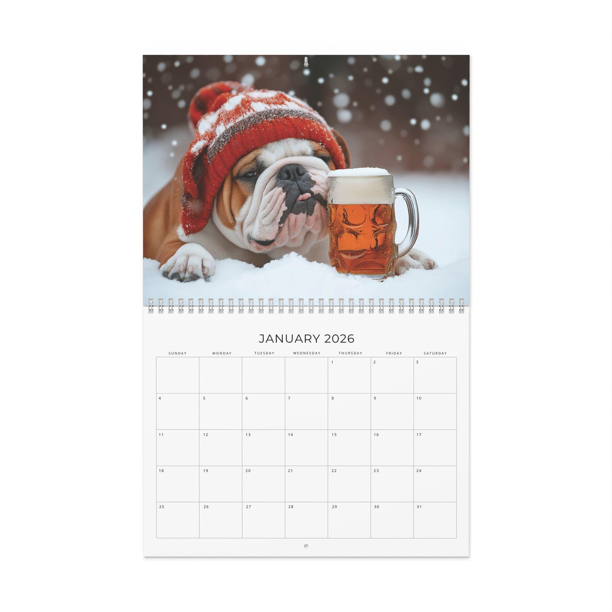 🐶🍺 Bull Dogs and Beer 2026 Calendar - Perfect Holiday & Birthday Gift! 🎁📅