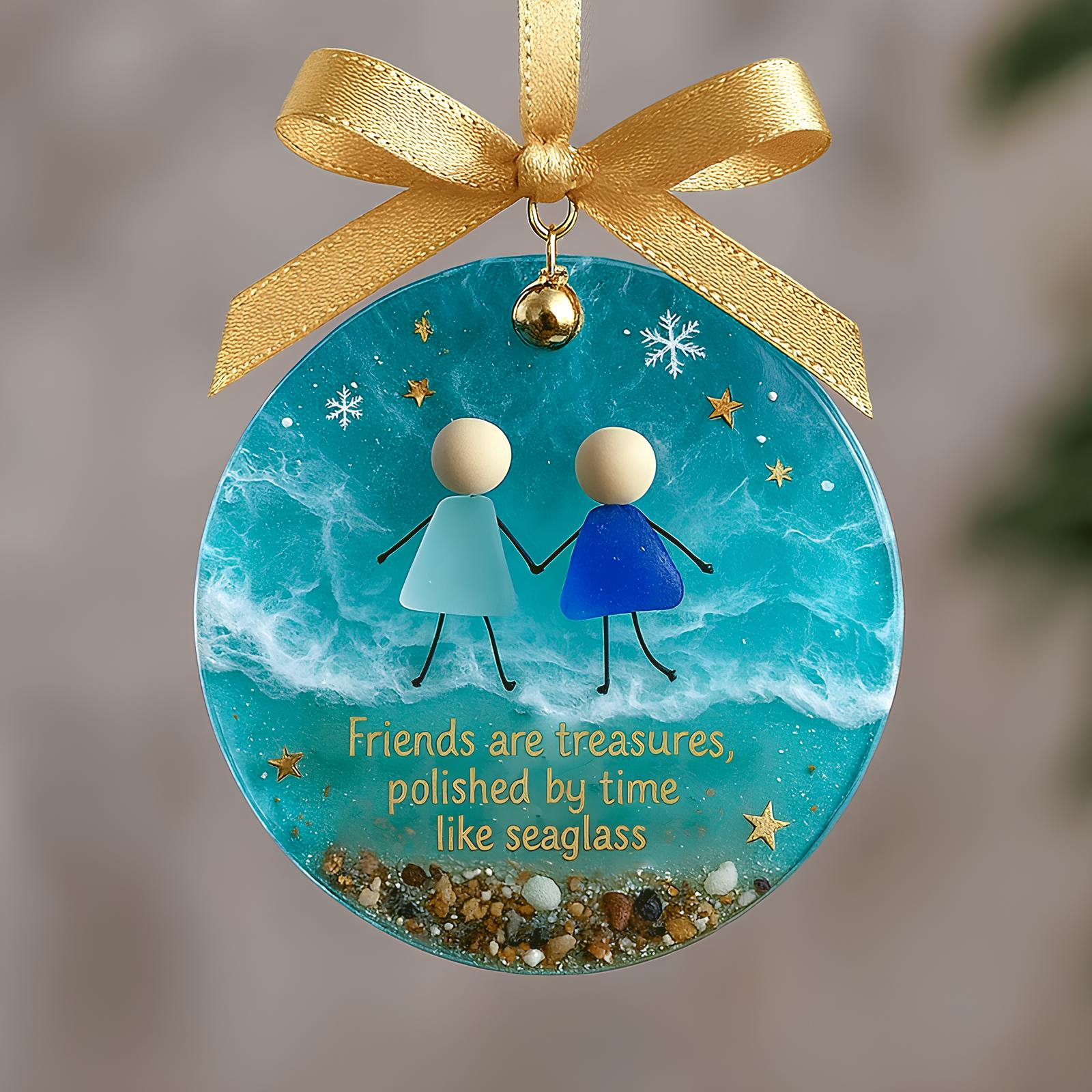 ✨Friendship Sea Glass Ornament – Perfect Holiday & Special Occasion Gift🎁