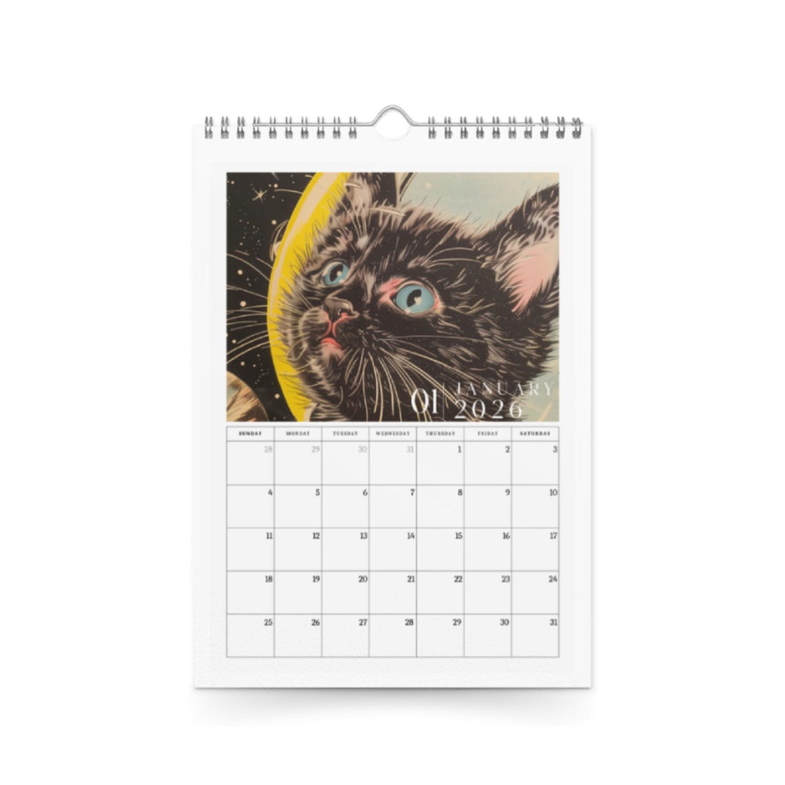 🌟 2026 Space Cat Calendar - Perfect Gift for Holidays & Special Occasions! 🎁