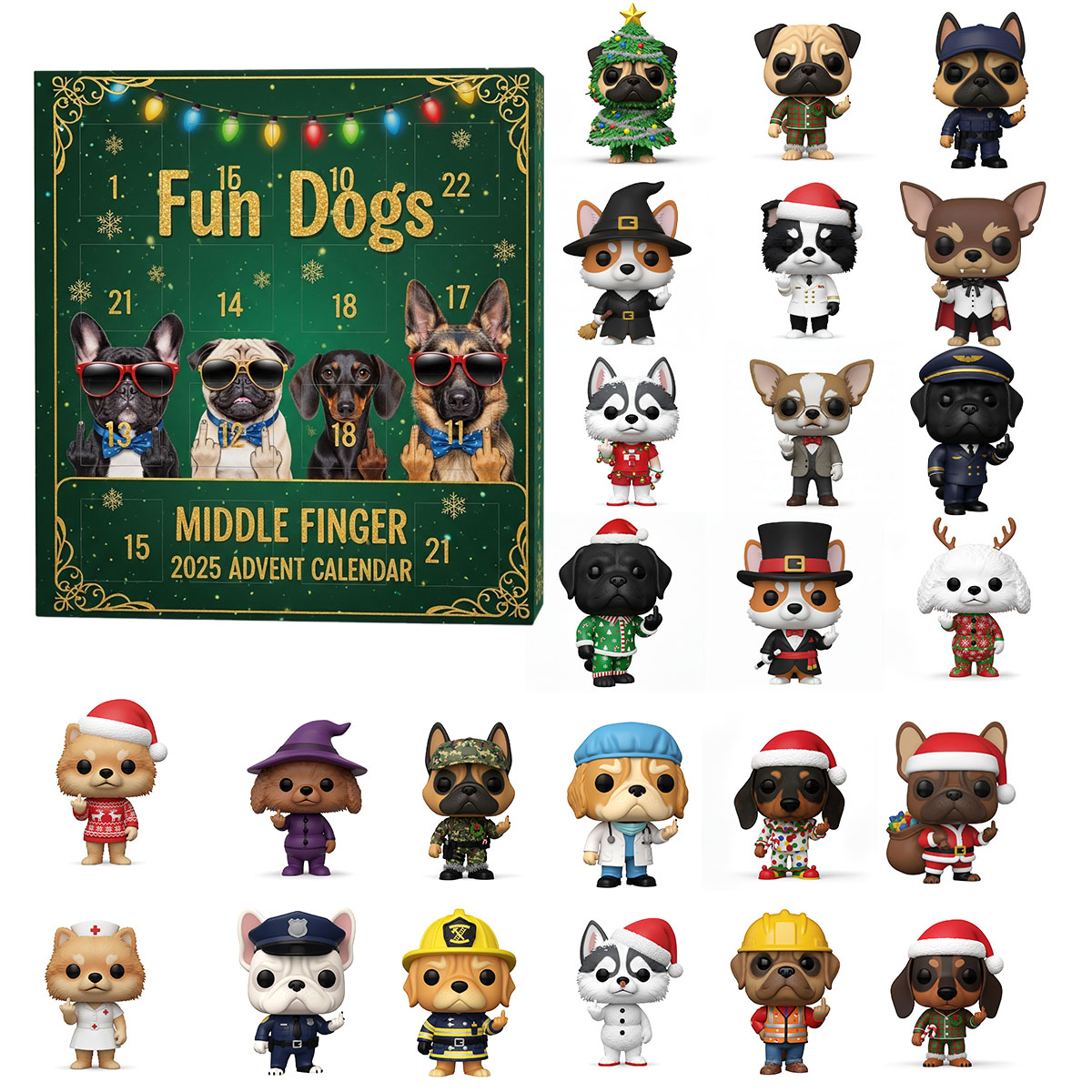 ๐ Hilarious Dog Middle Finger Advent Calendar โ Perfect Holiday Gift for Dog Lovers! ๐ถ๐