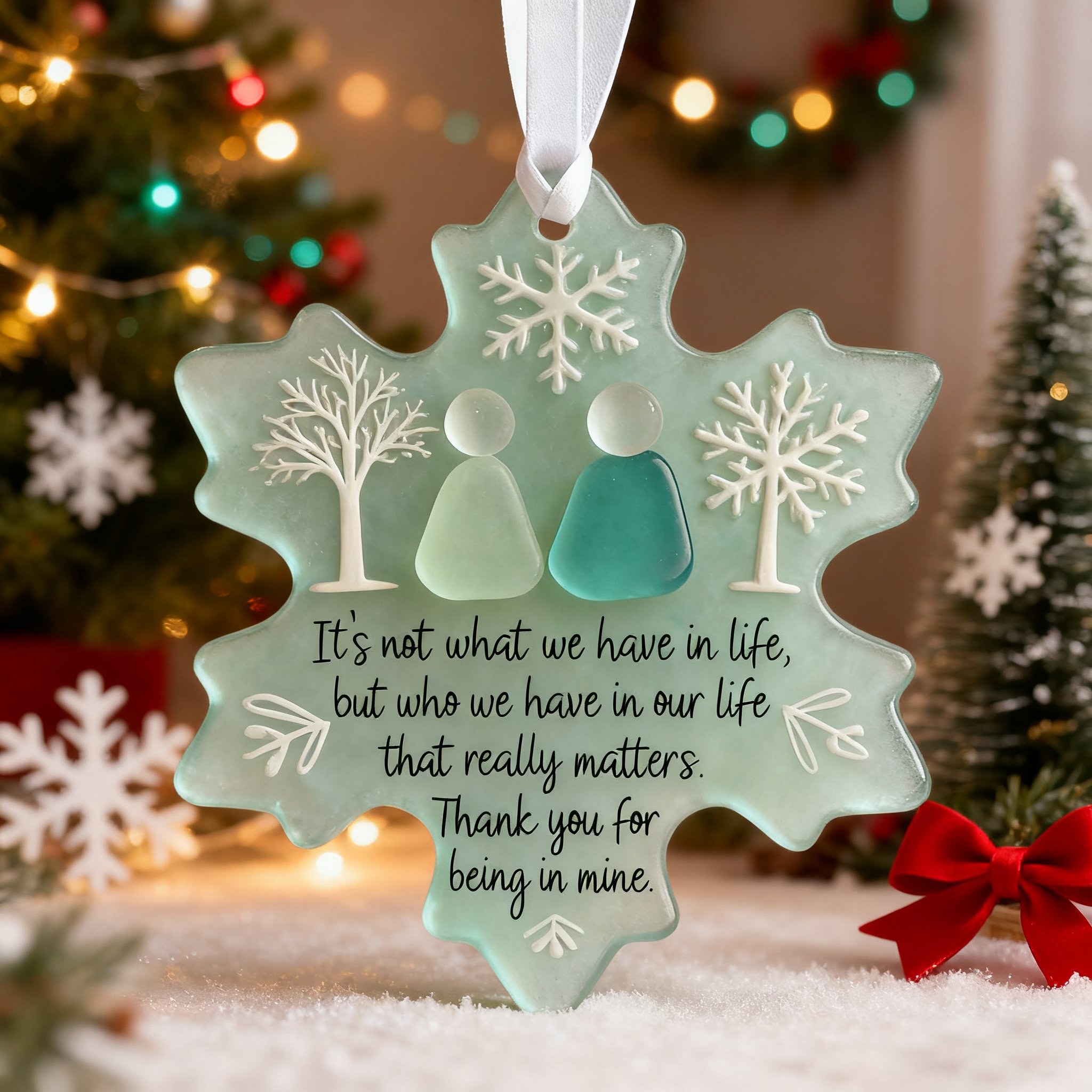 🎁 Snowflake Sea Glass Keepsake Gift – Handmade Holiday Treasure for Special Occasions ❄️✨