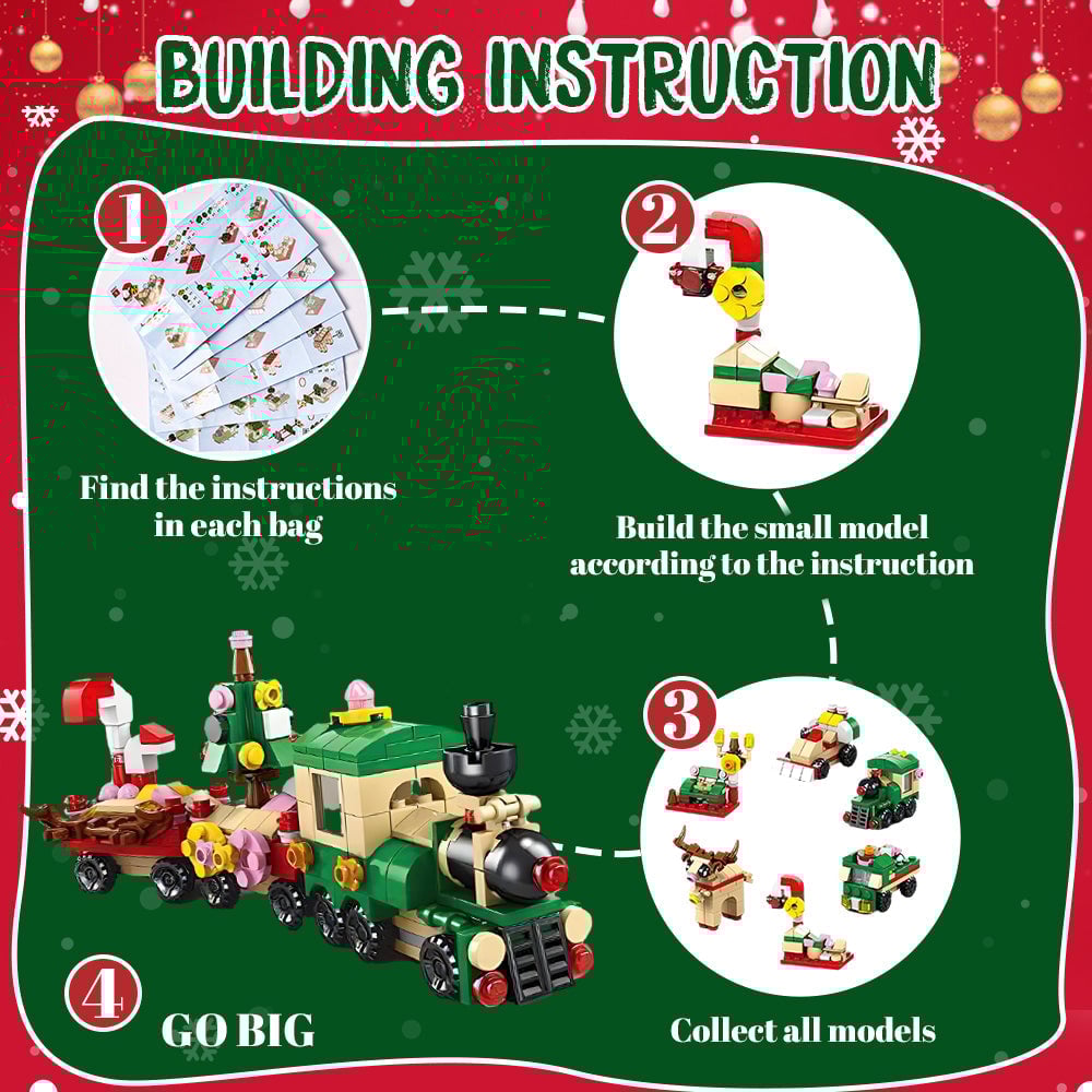 🎁 Christmas 6-in-1 Building Blocks Advent Calendar – Perfect Holiday Gift for Kids! 🎄