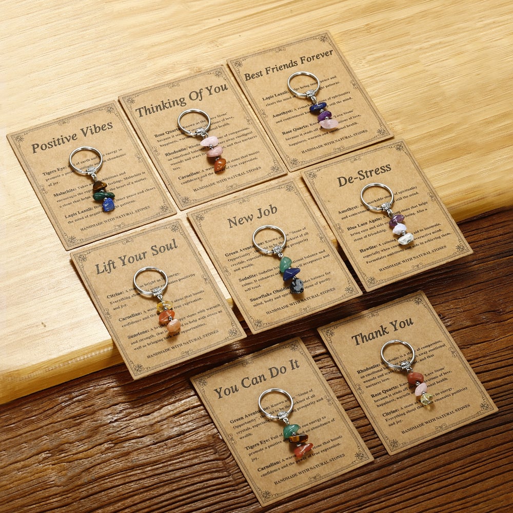 ✨Handmade Natural Stone Keychain – Perfect Gift for Holidays & Special Occasions 🌟