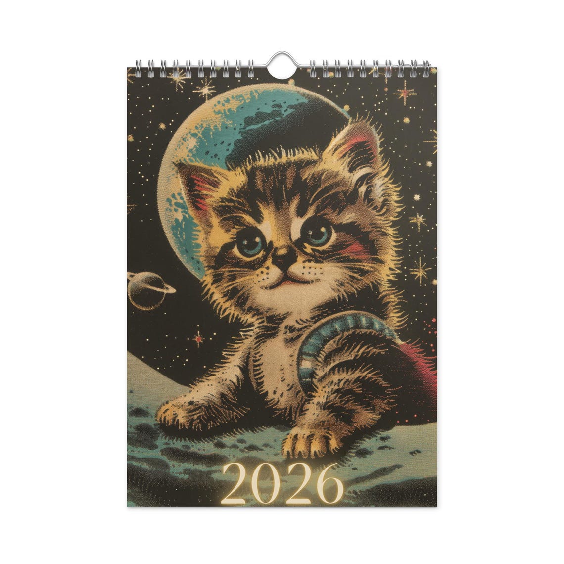 🌟 2026 Space Cat Calendar - Perfect Gift for Holidays & Special Occasions! 🎁