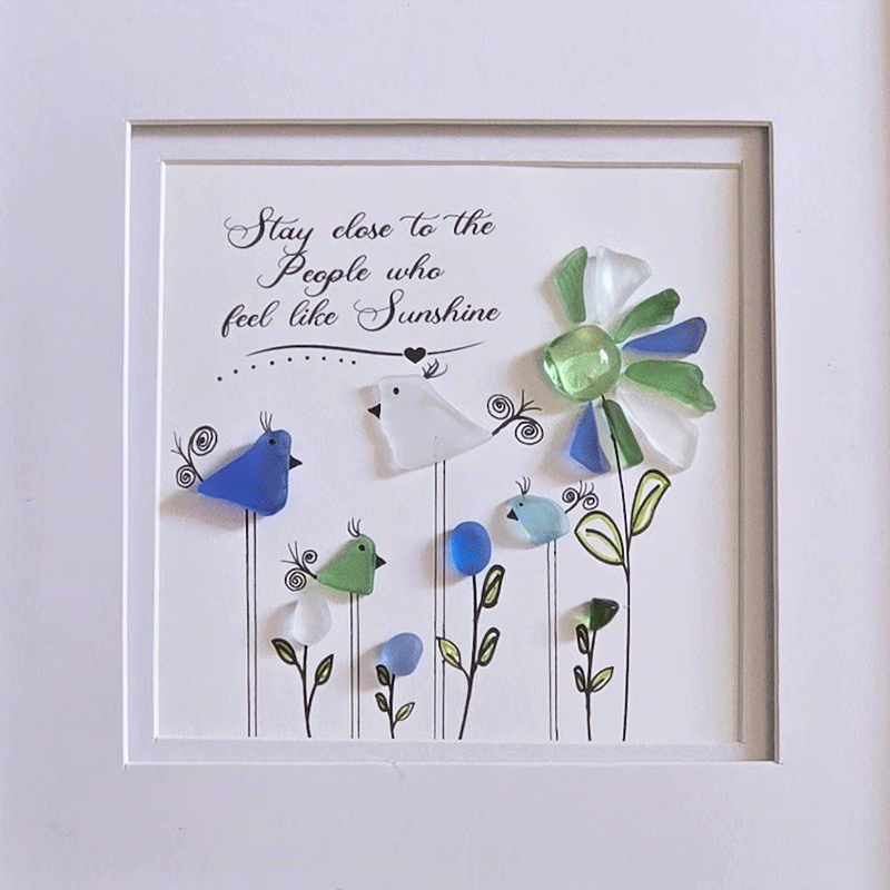 Friendship Sea Glass Bird Art 🎁✨ – Perfect Gift for Holidays & Special Occasions
