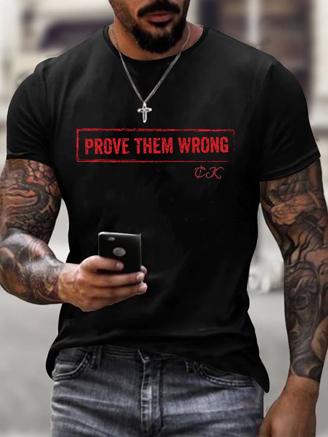 ๐ Stylish Men's Casual Letter Print T-Shirt - Perfect Gift for Holidays & Special Occasions! ๐