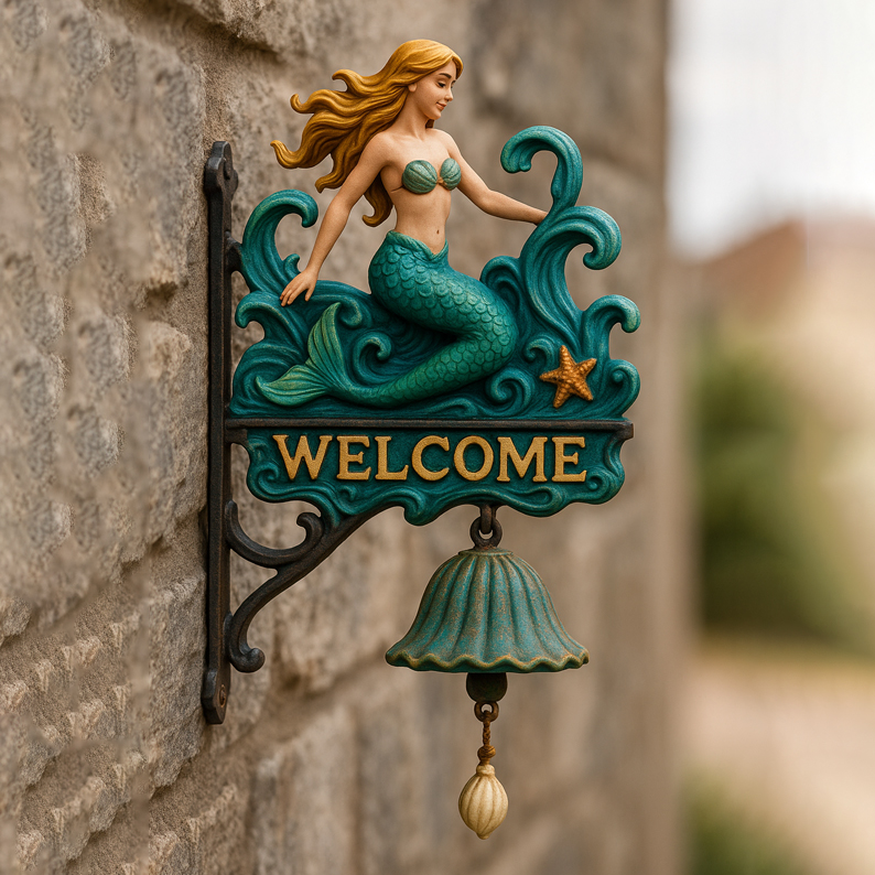 🧜✨ Mermaid Welcome Cast Doorbell - Perfect Gift for Holidays & Special Occasions