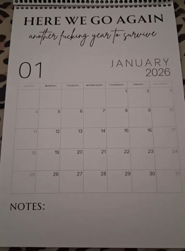 ๐ Fuck It 2026 Spiral Bound Wall Calendar โ Perfect Gift for Holidays & Special Occasions! ๐
