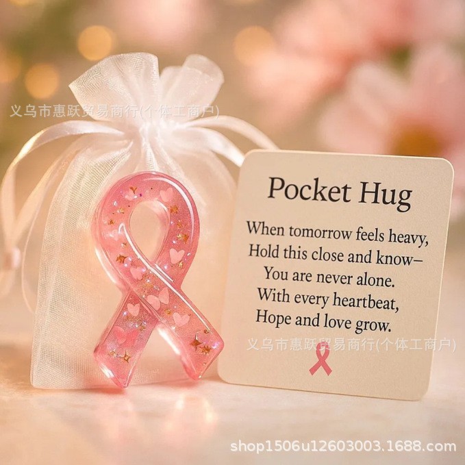 🎀 Breast Cancer Awareness Pocket Hug - Thoughtful Gift for Holidays & Special Occasions 💝