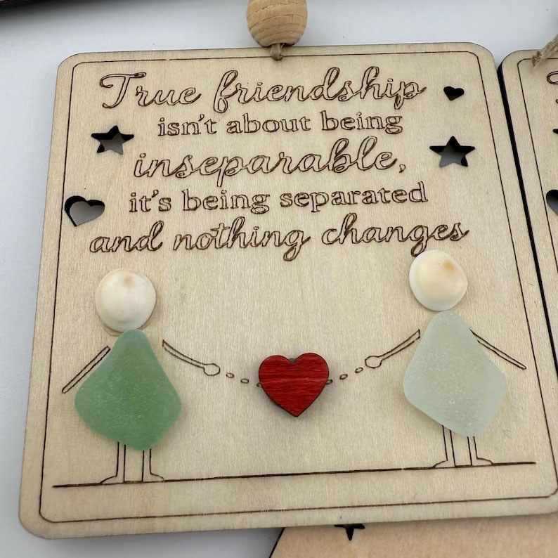 ๐โจ True Friendship Sea Glass Keepsake Ornament โ Perfect Holiday & Special Occasion Gift