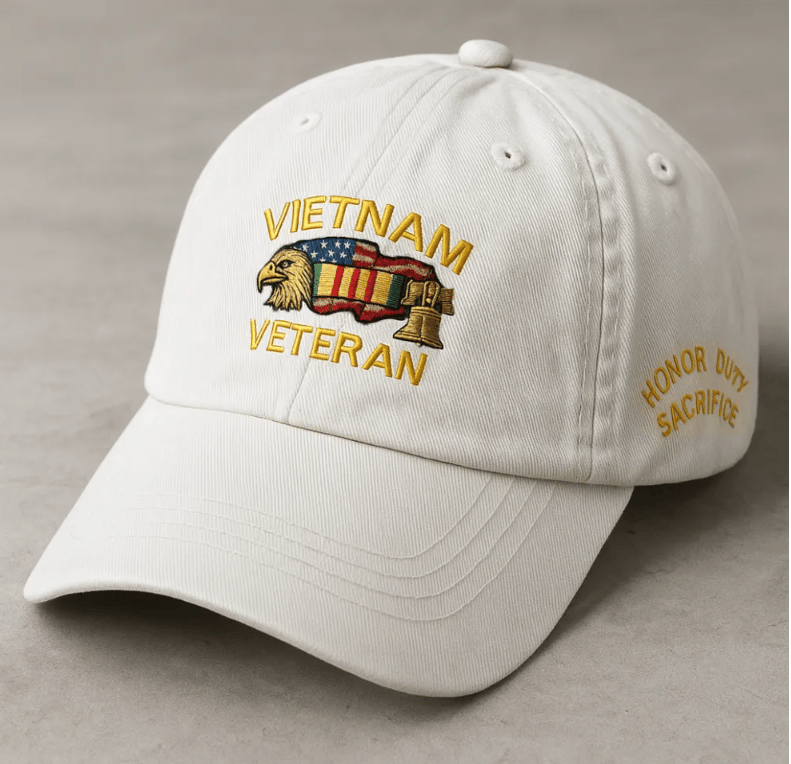 🦅Eagle & Liberty - Vietnam Veteran Honor Dad Hat 🎁✨ Perfect Gift for Holidays & Special Occasions 🧢 Hand Embroidery