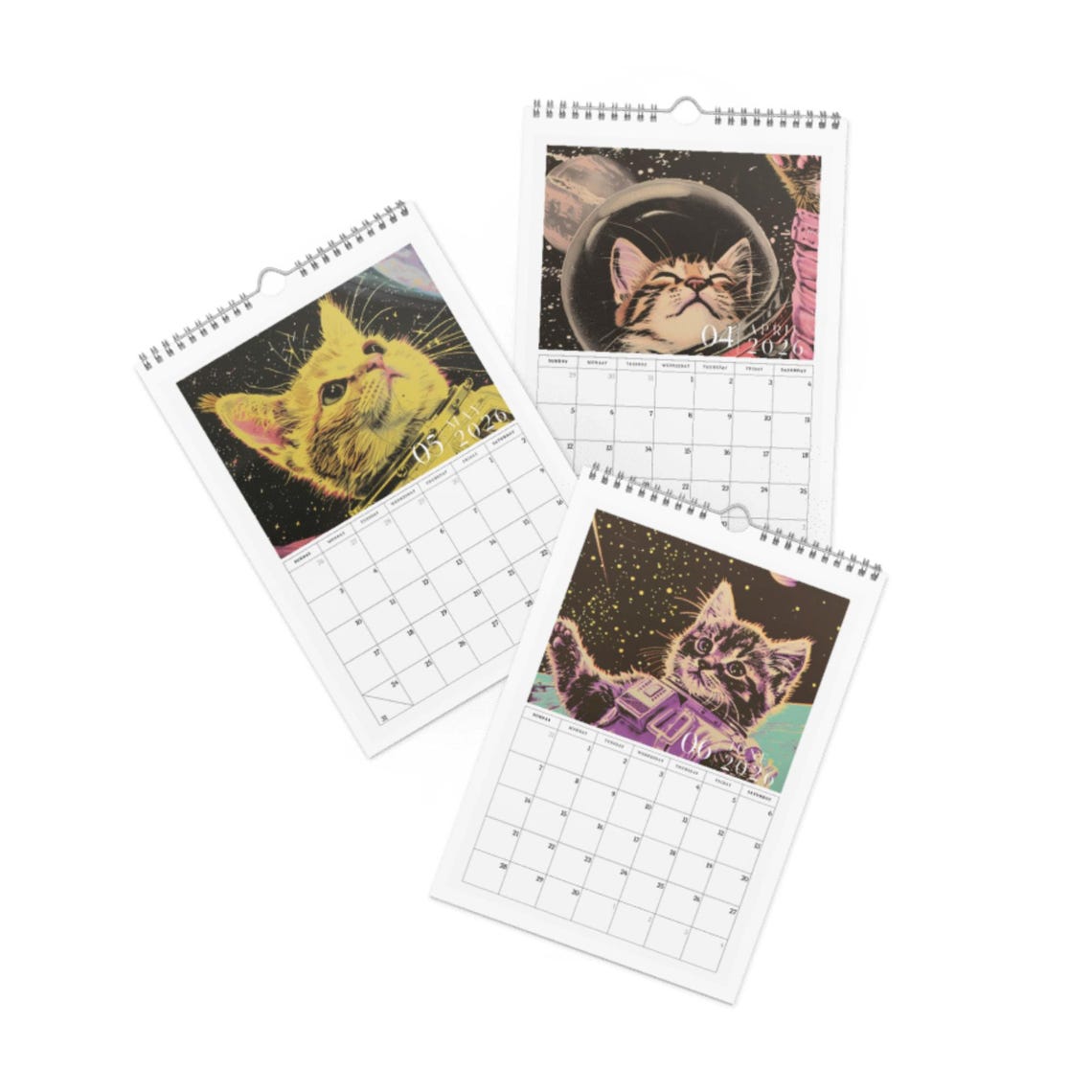 🌟 2026 Space Cat Calendar - Perfect Gift for Holidays & Special Occasions! 🎁