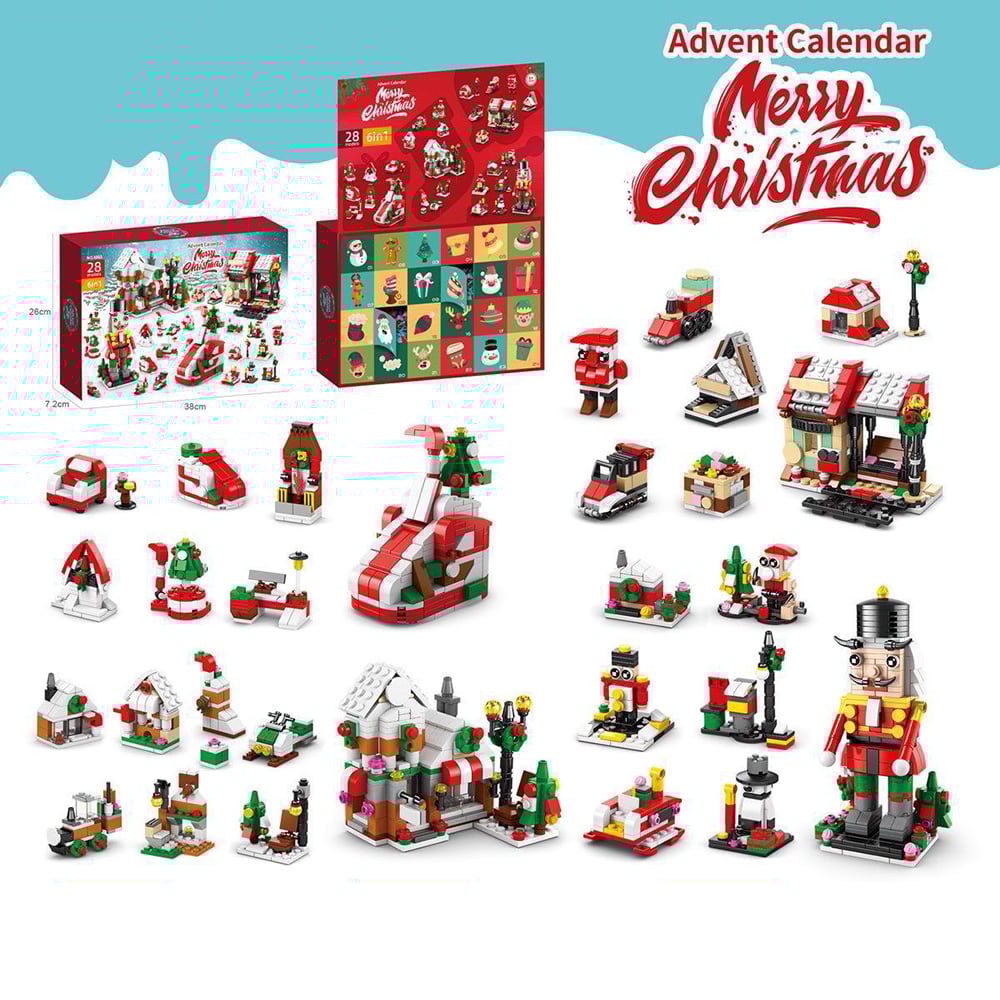 🎁 Christmas 6-in-1 Building Blocks Advent Calendar – Perfect Holiday Gift for Kids! 🎄