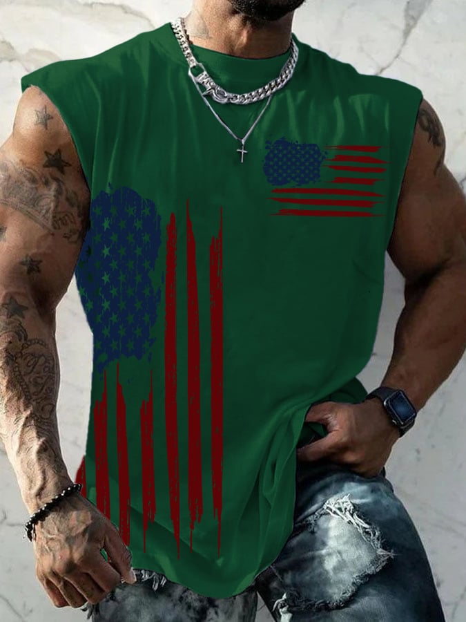 🎁 Men's Casual Printed Tank Top - Perfect Gift for Holidays & Special Occasions! 👕