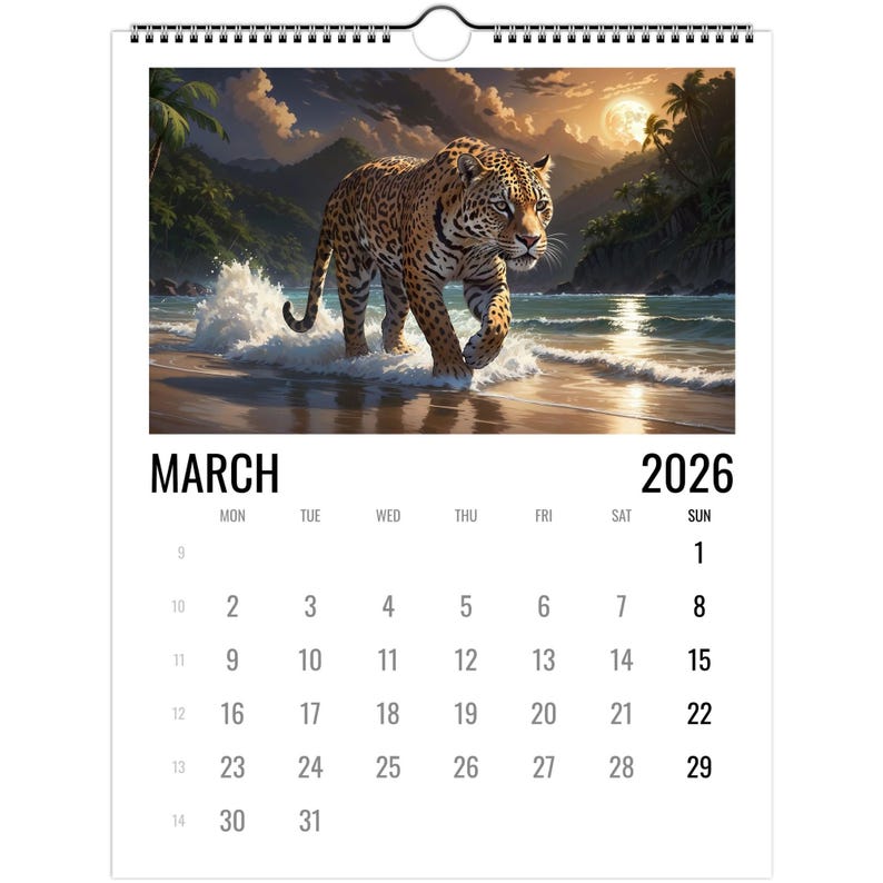 🐆 Wild Cat 2026 Wall Calendar - Perfect Holiday & Special Occasion Gift 🎁