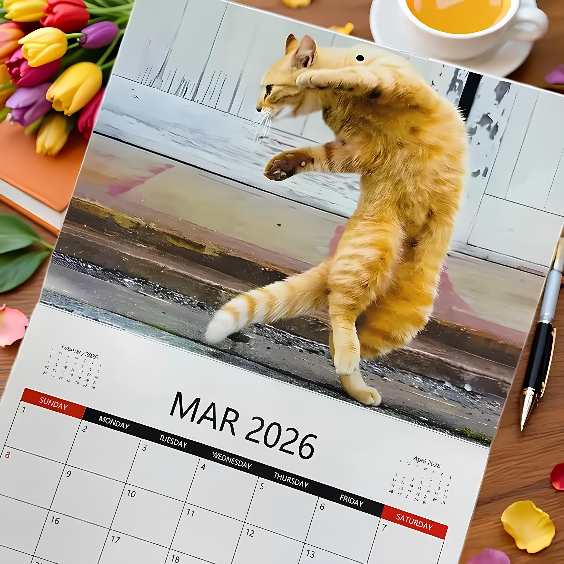 🎁 2026 Kung Fu Cat Calendar - Perfect Gift for Holidays & Special Occasions! 🐱