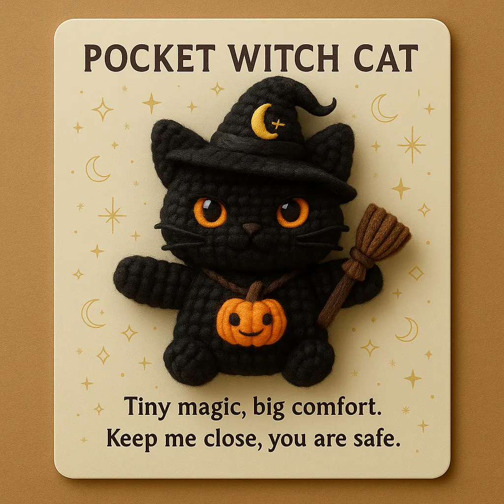 Pocket Hug from the Witch Cat 🎁🐱 - Perfect Gift for Holidays & Special Occasions!