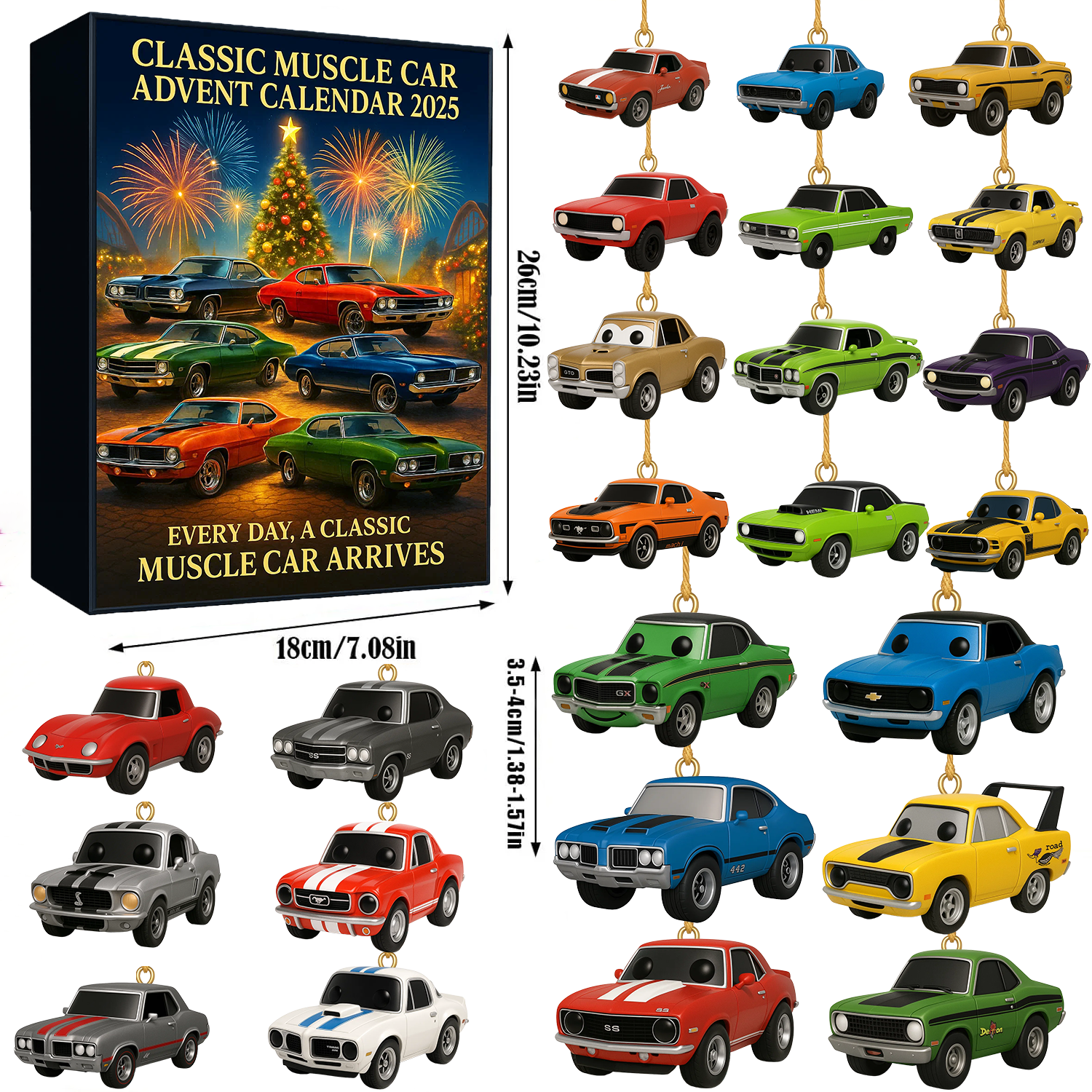 🎄🚗 Classic Muscle Cars Advent Calendar 2025 - Perfect Holiday Gift for Car Lovers!