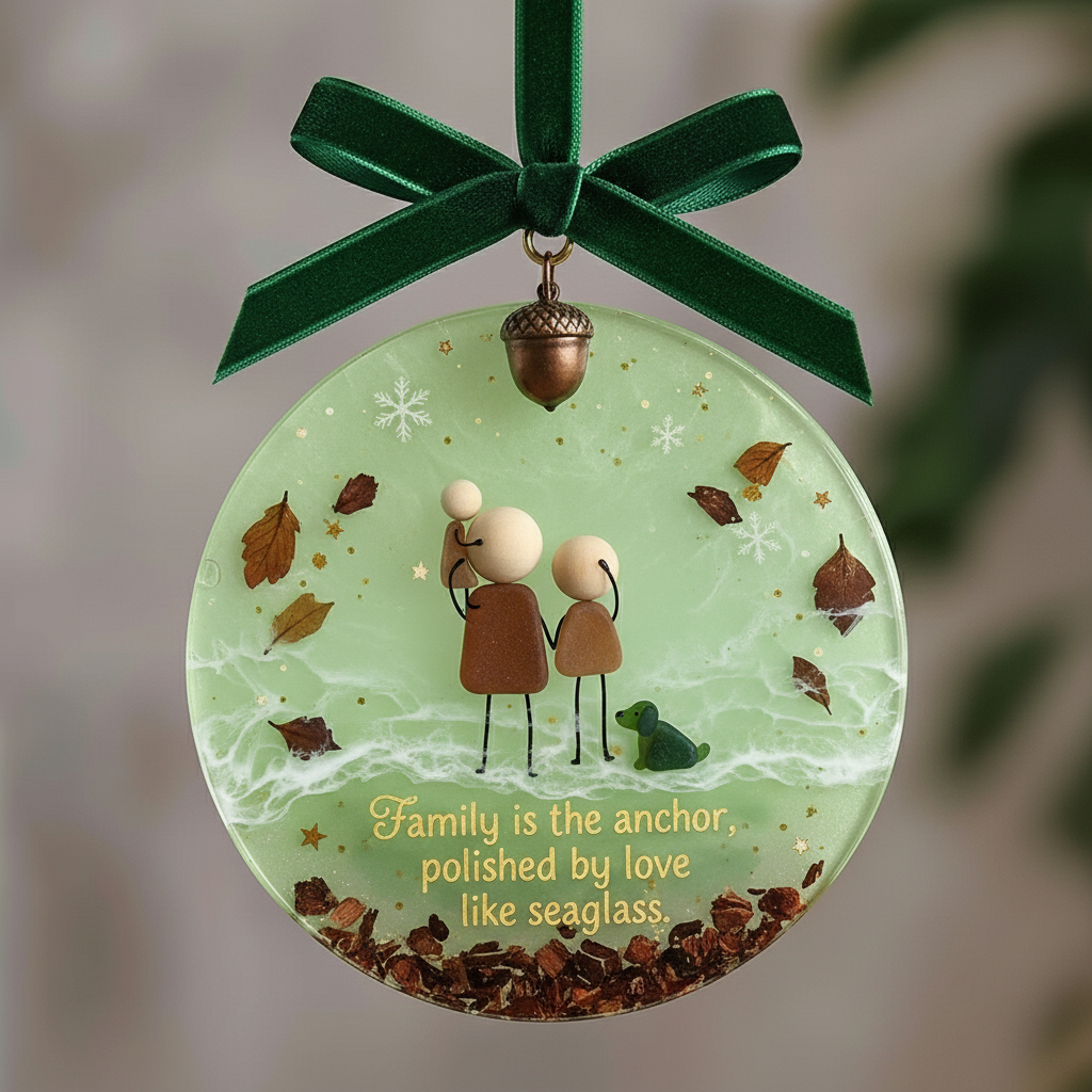 🎄✨ Heartfelt Sea Glass Christmas Ornament – Perfect Holiday Gift 🎁💙