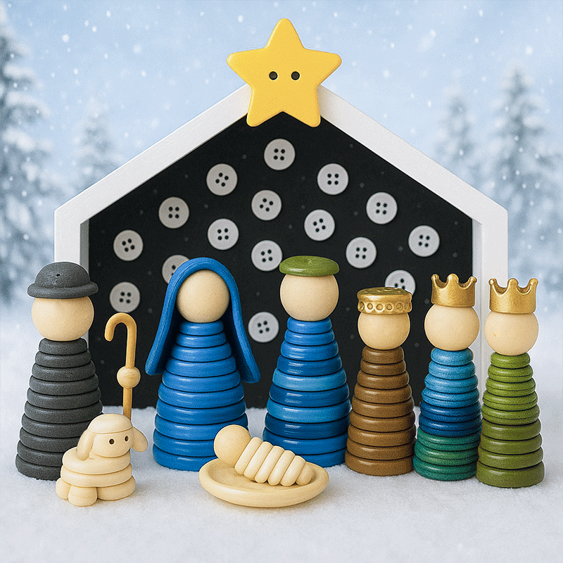 ๐DIY Button Nativity Scene Kit โ Perfect Holiday Gift ๐ 50% Off Limited Time!๐ฅ