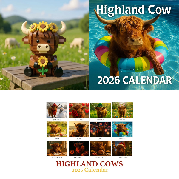 🌻🐂 Sunflower Highland Cow Brick Set - Perfect Gift for Holidays & Special Occasions! 🎁