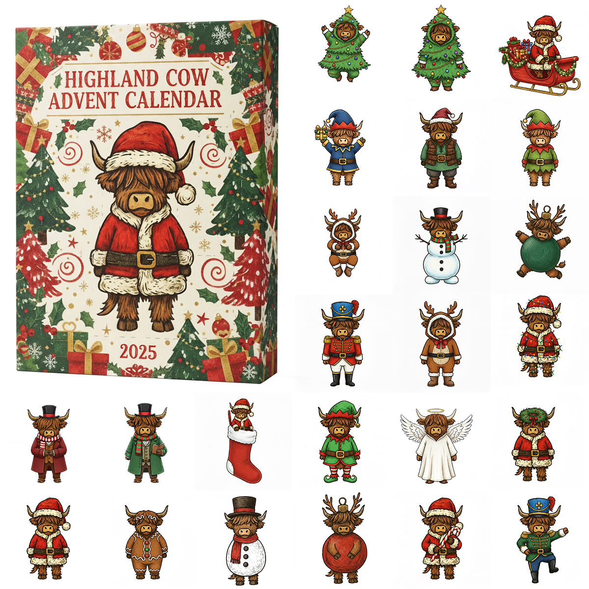 🎁✨ Highland Cow Advent Calendar 2025 – Perfect Holiday Gift 🎄🐮