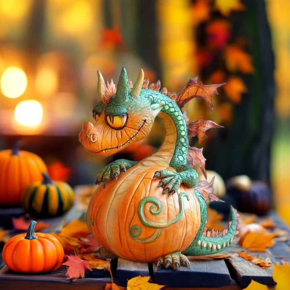 🎁🐉 Pumpkin Dragon – Magical Gift Guardian for Holidays & Special Occasions!