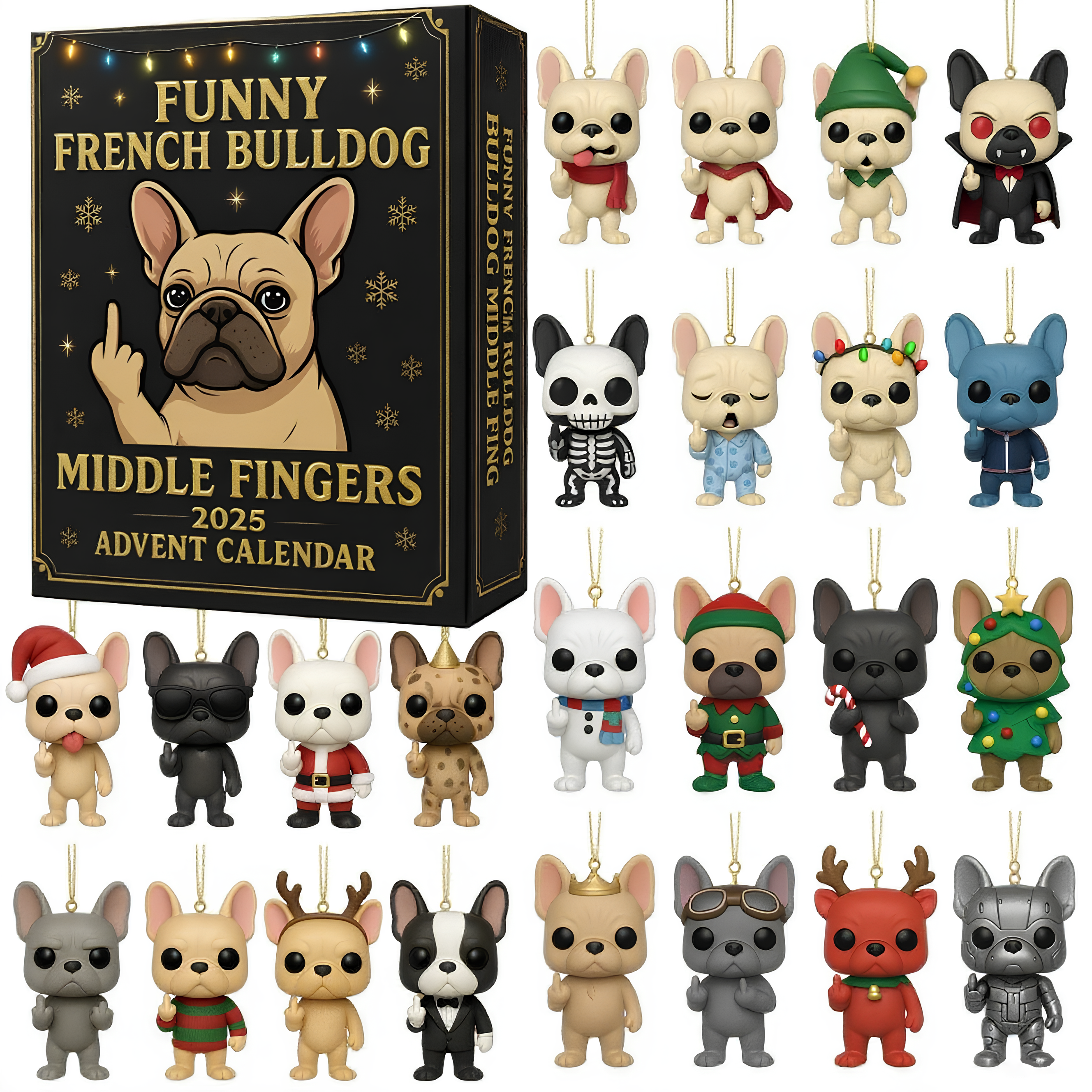 🎄2025 Funny French Bulldog Advent Calendar – Perfect Holiday & Christmas Gift! 🐶