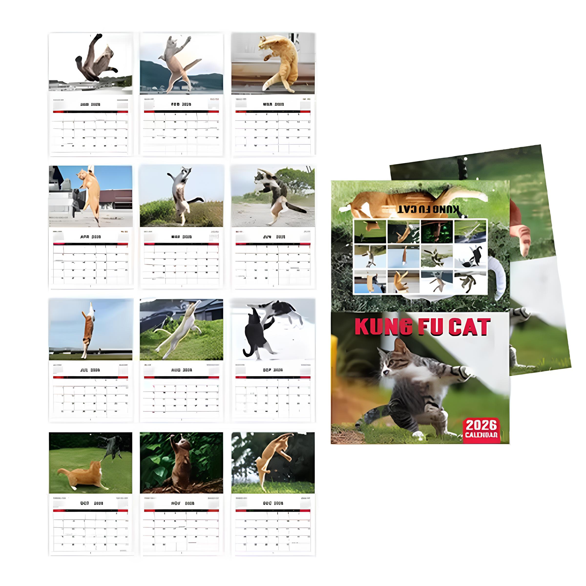 🎁 2026 Kung Fu Cat Calendar - Perfect Gift for Holidays & Special Occasions! 🐱