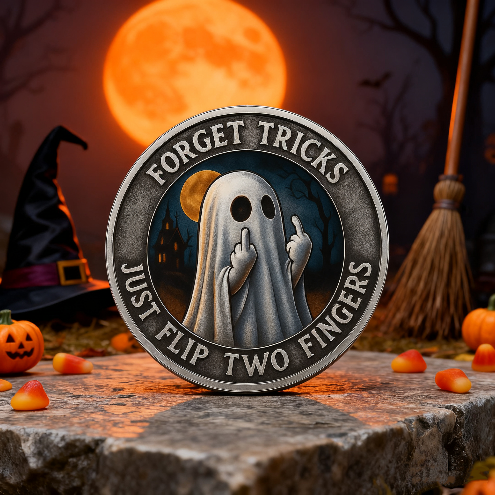 👻✨ Sassy Ghost Halloween Commemorative Coin – Perfect Holiday & Special Occasion Gift!