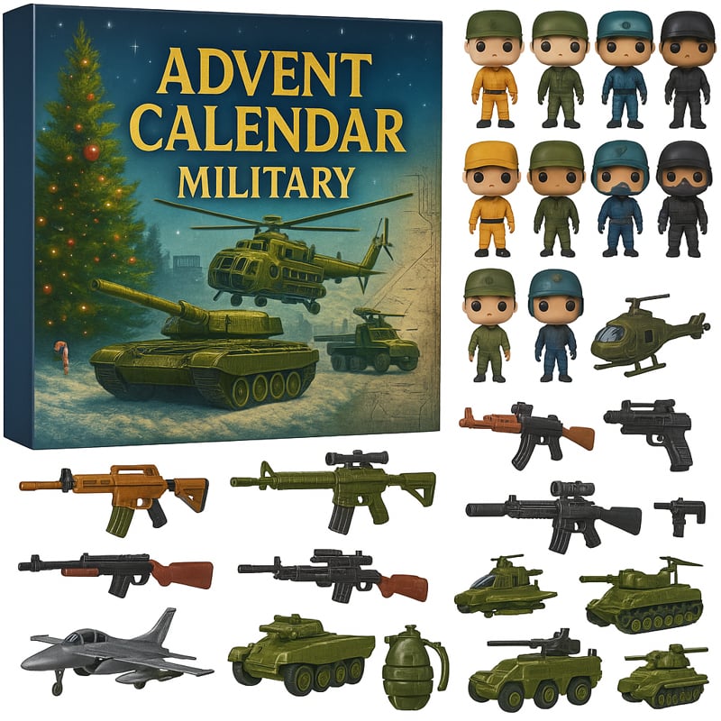 🎁 Ultimate Military Toy Set – 24-Piece Army Gear Advent Calendar, Perfect Holiday Gift for Kids! ⭐
