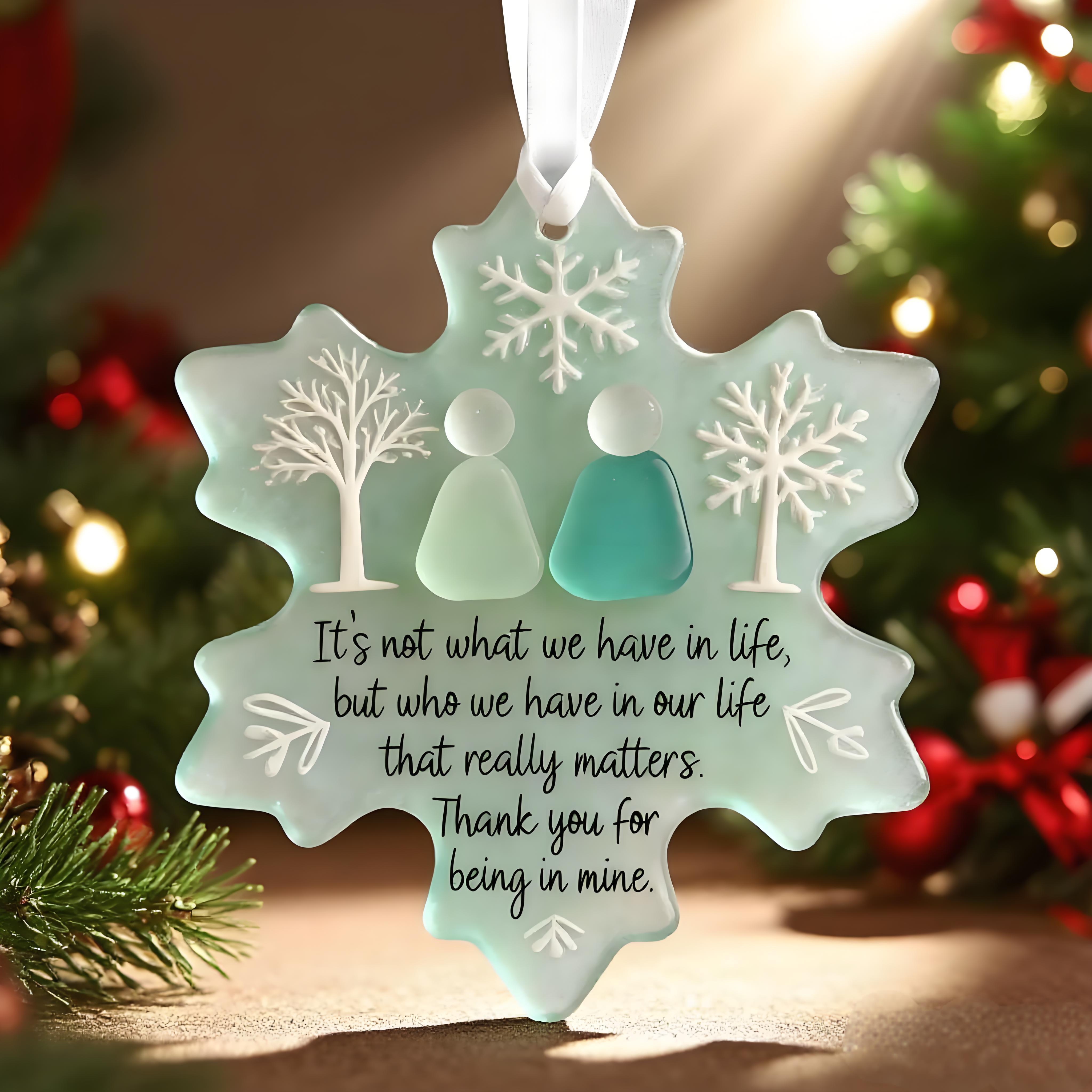 💖🎁 Sea Glass Friendship Snowflake Ornament – Perfect Holiday & Special Occasion Gift