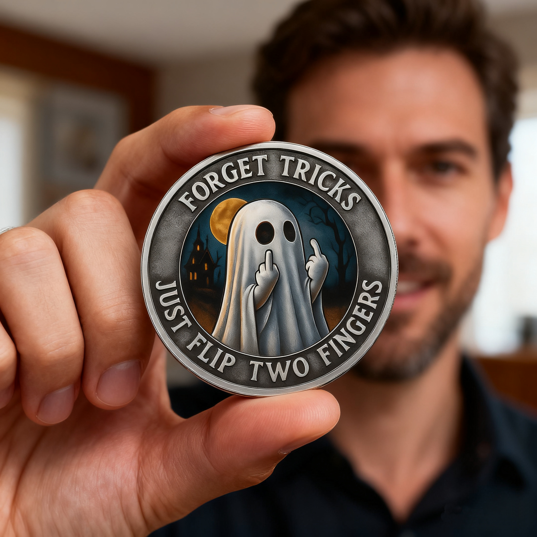 👻✨ Sassy Ghost Halloween Commemorative Coin – Perfect Holiday & Special Occasion Gift!