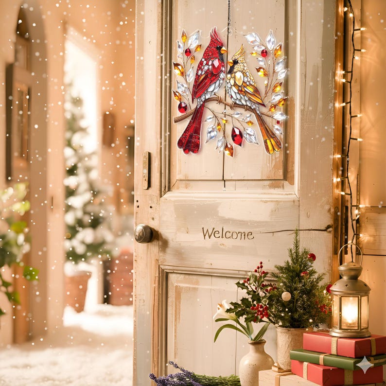 🎄Christmas Gift Idea - ❤️ Cardinal Couple Memorial Keepsake for Holidays & Special Occasions