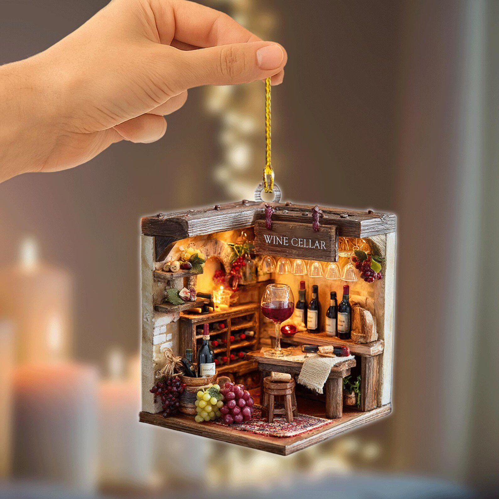 🎄✨ Wine Cellar Christmas Ornament - Perfect Holiday Gift & Keepsake