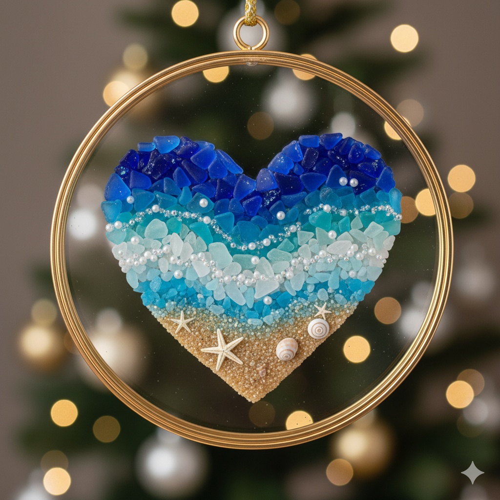Ocean’s Whisper Sea Glass Wall Hanging ✨🎁 – Perfect Holiday & Special Occasion Gift